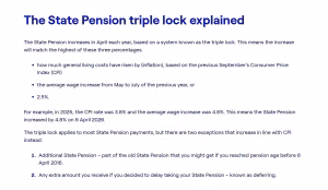 State Pension Triple Lock
