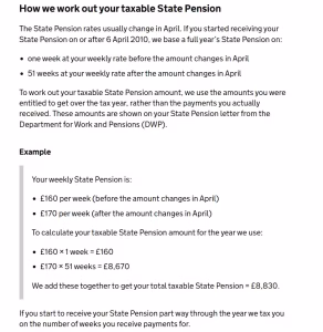 Taxable State Pension