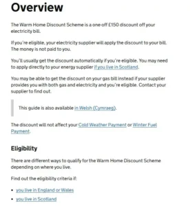 Warm Home Discount Scheme Overview